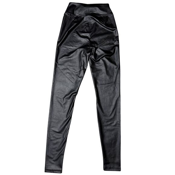 Offline By Aerie Real Luxe Faux Leather Hi Rise Leggings Size Small Black Edgy - Picture 8 of 8